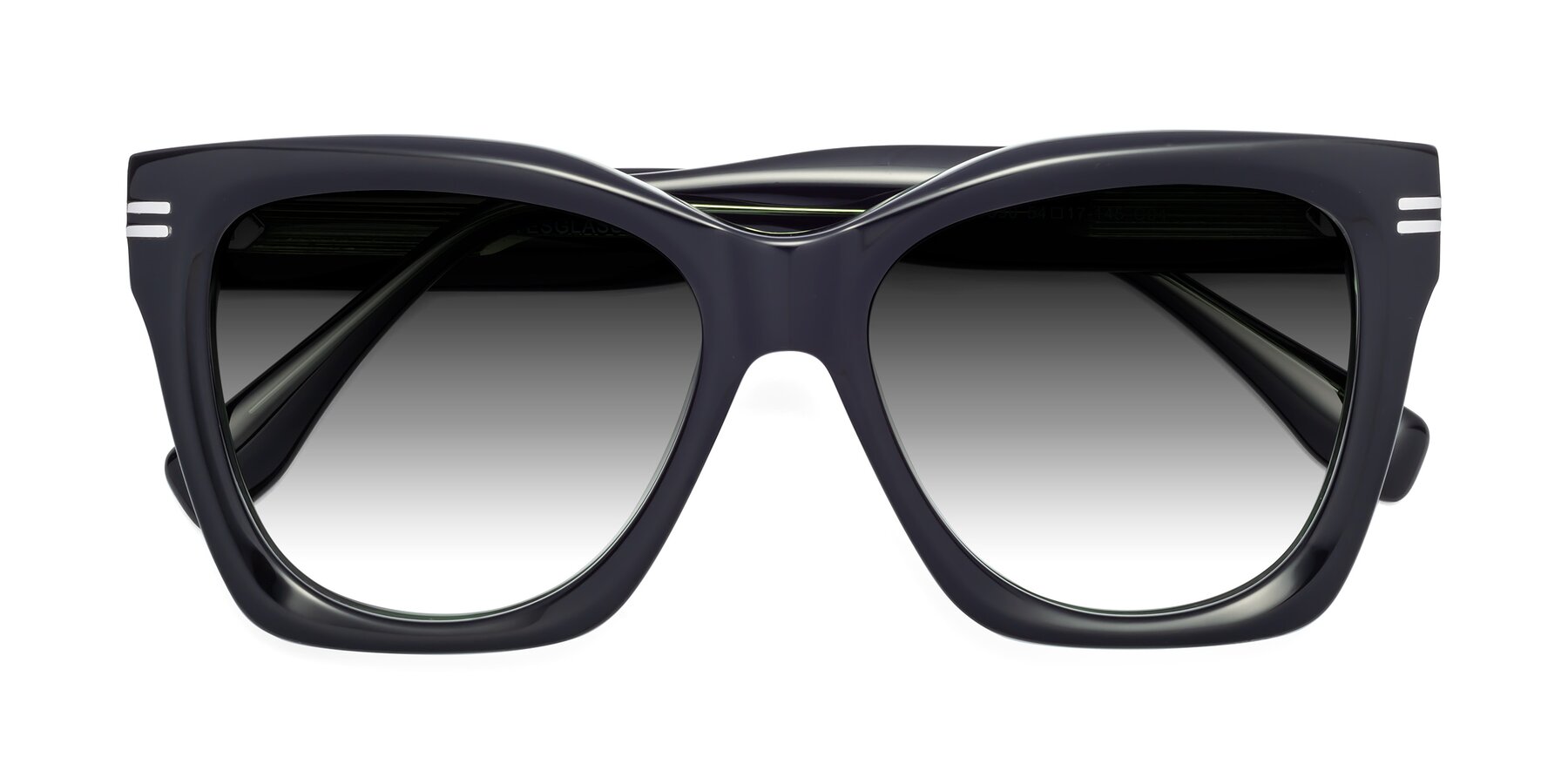 Folded Front of Lunn in Black-Green with Gray Gradient Lenses