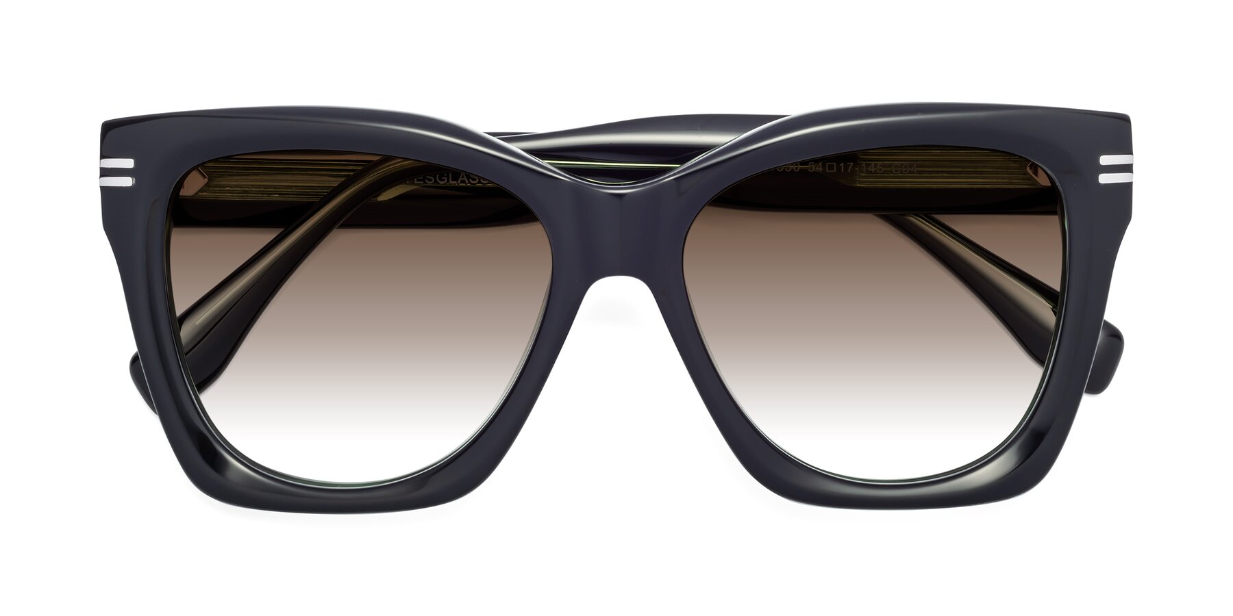 Folded Front of Lunn in Black-Green with Brown Gradient Lenses
