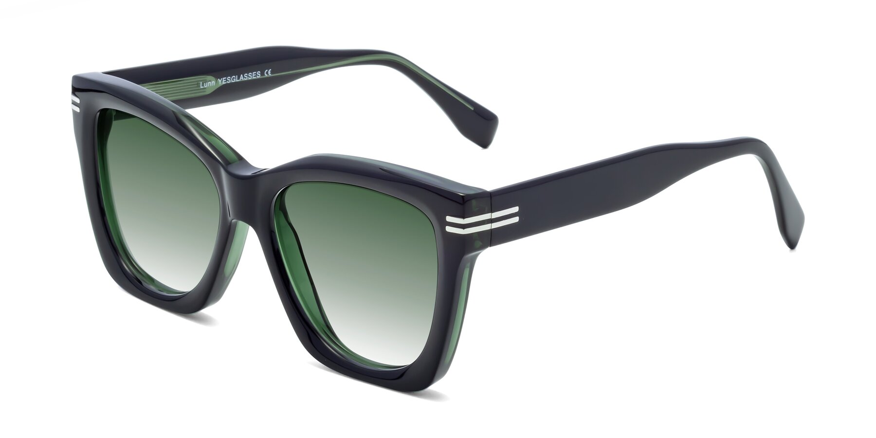 Angle of Lunn in Black-Green with Green Gradient Lenses