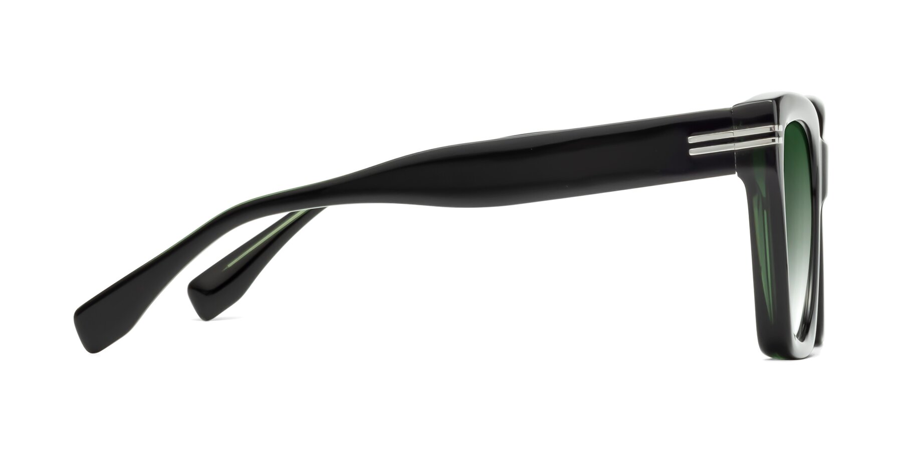 Side of Lunn in Black-Green with Green Gradient Lenses