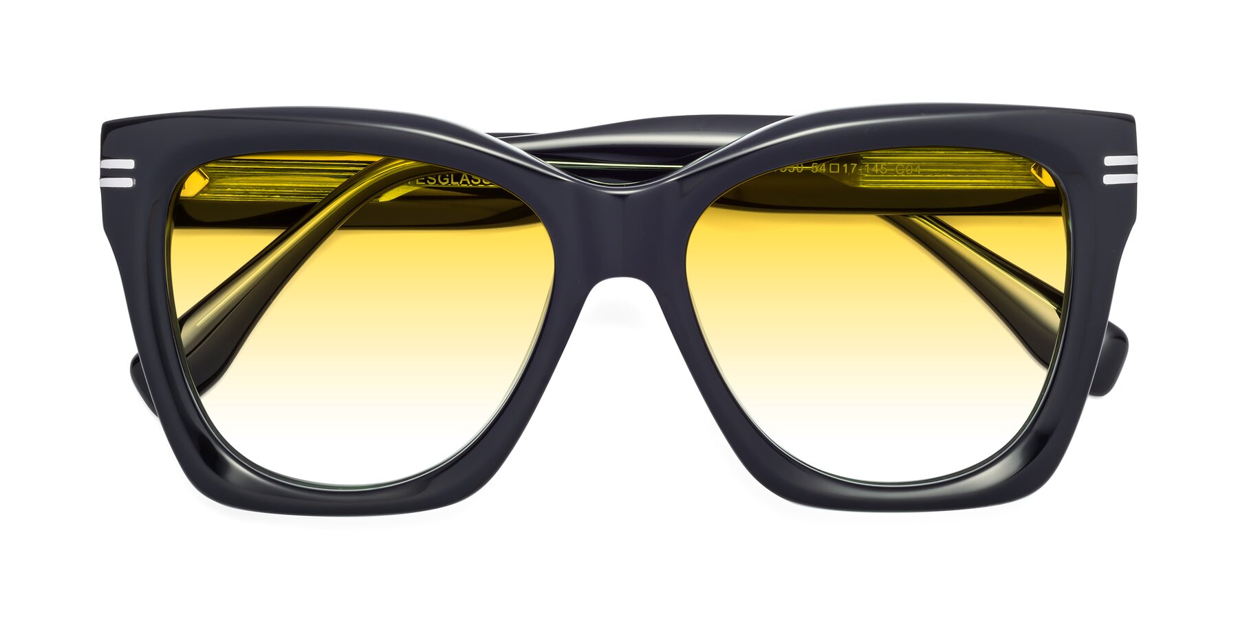 Folded Front of Lunn in Black-Green with Yellow Gradient Lenses