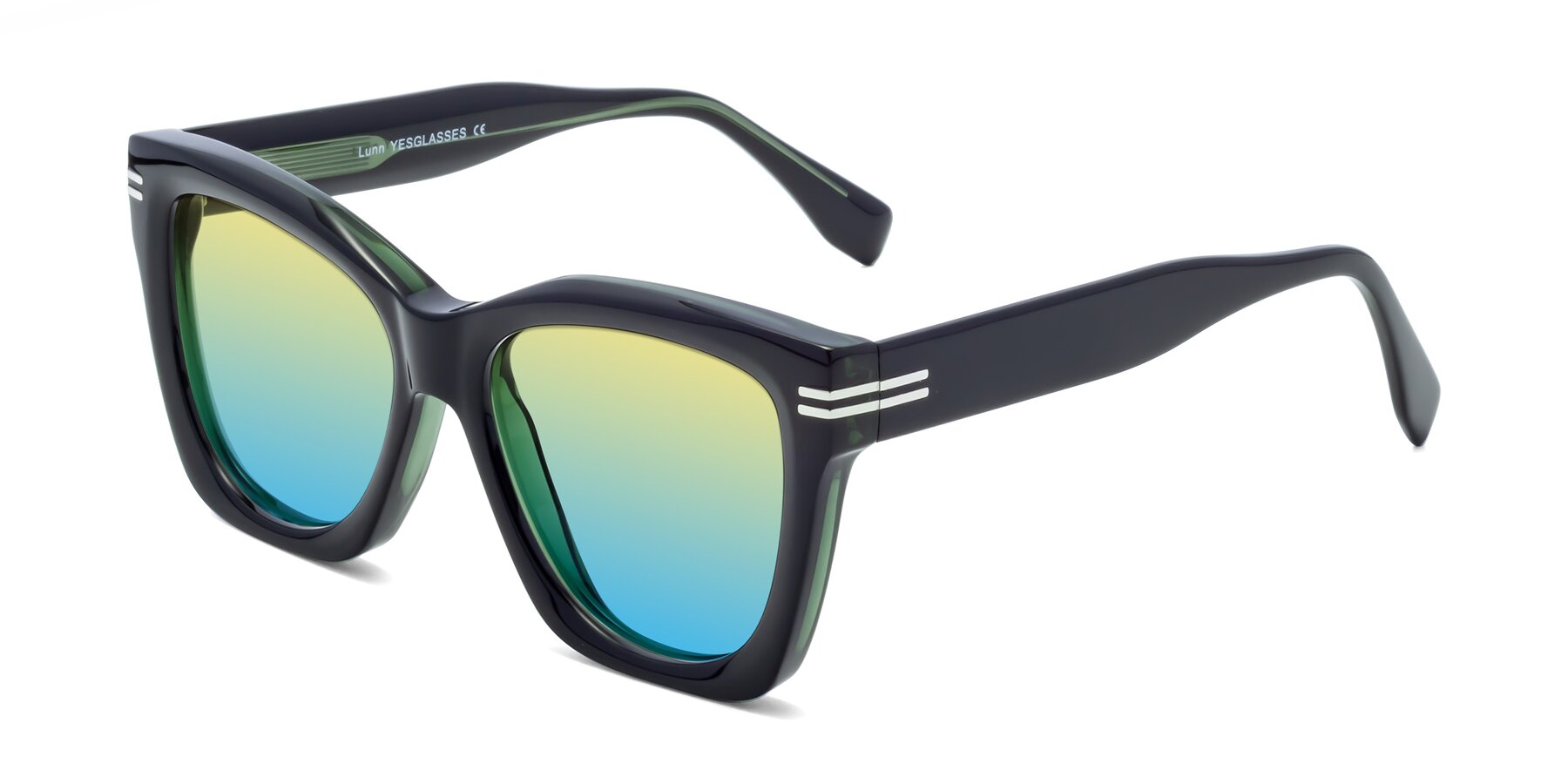 Angle of Lunn in Black-Green with Yellow / Blue Gradient Lenses