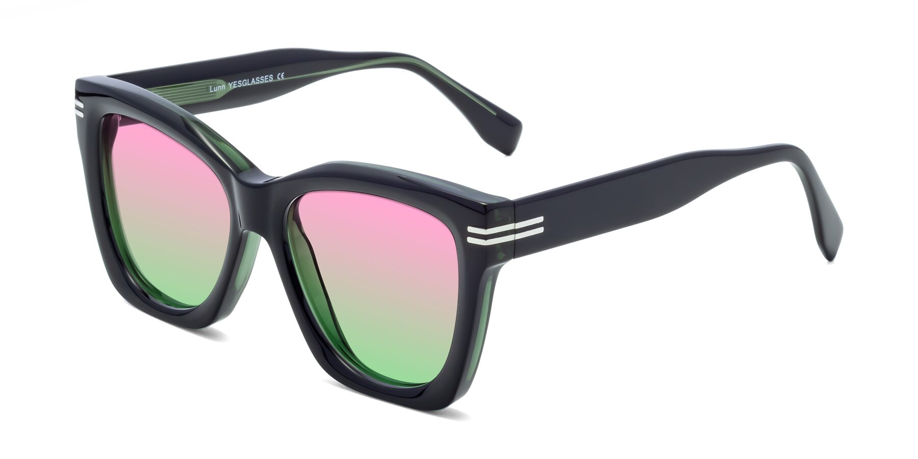 Angle of Lunn in Black-Green with Pink / Green Gradient Lenses