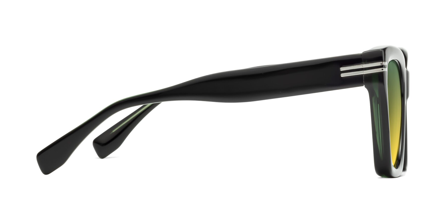 Side of Lunn in Black-Green with Green / Yellow Gradient Lenses