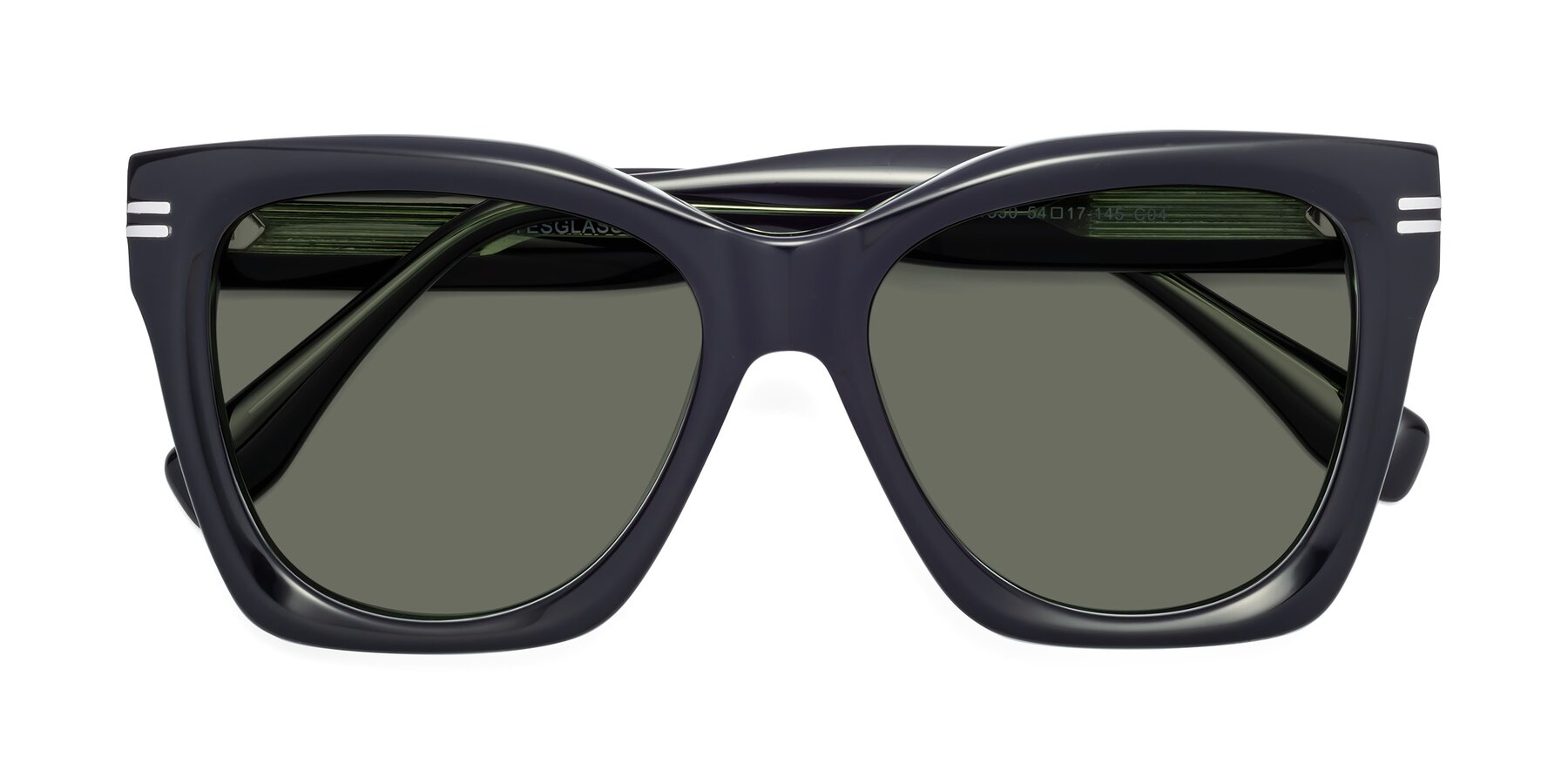 Folded Front of Lunn in Black-Green with Gray Polarized Lenses