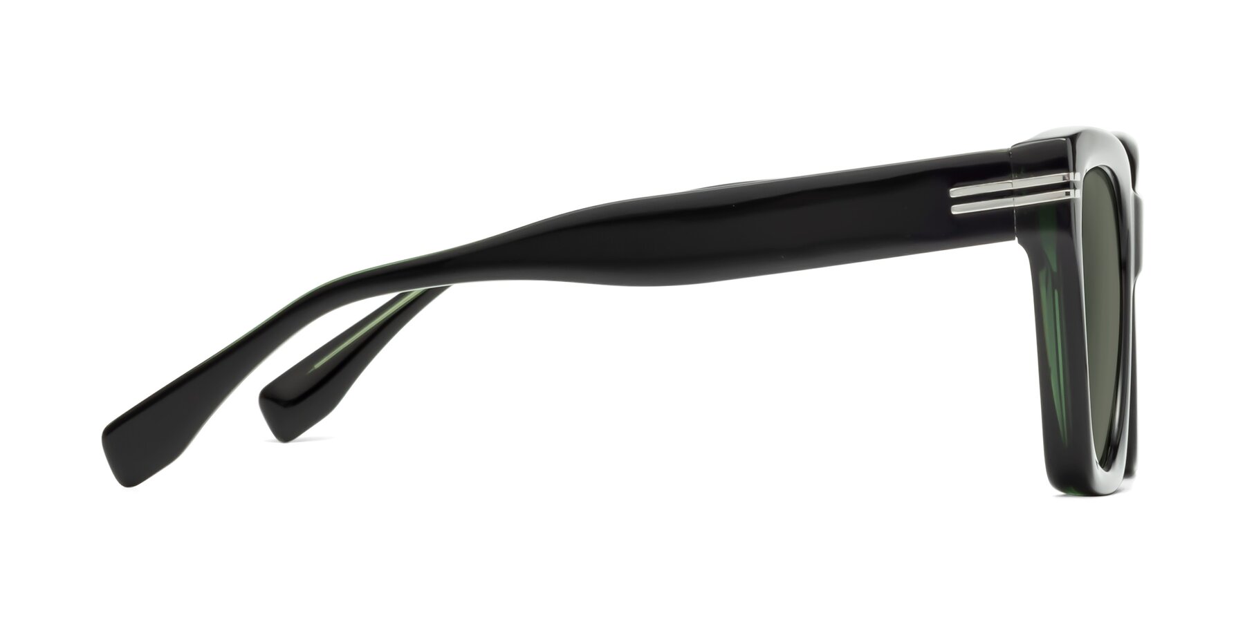 Side of Lunn in Black-Green with Gray Polarized Lenses