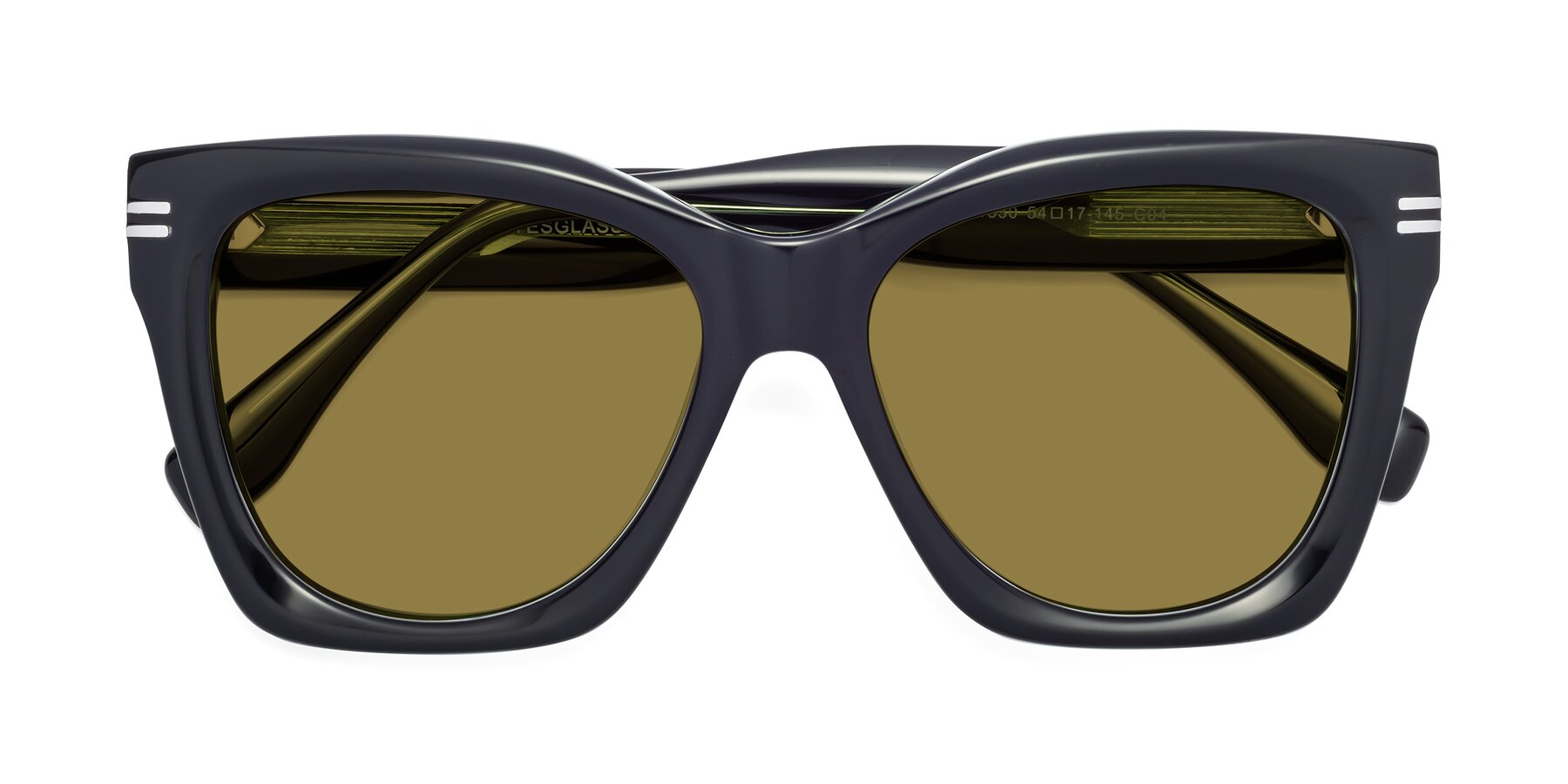 Folded Front of Lunn in Black-Green with Brown Polarized Lenses