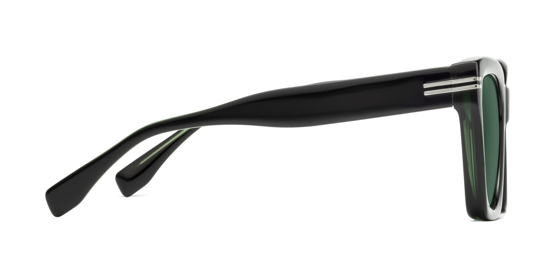 Side of Lunn in Black-Green with Green Polarized Lenses