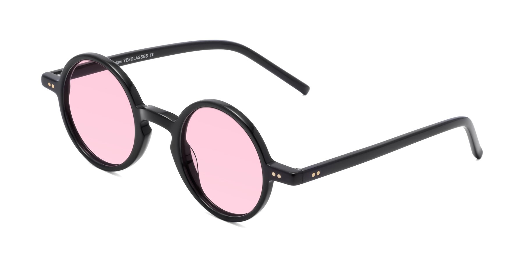 Angle of Oakes in Black with Light Pink Tinted Lenses