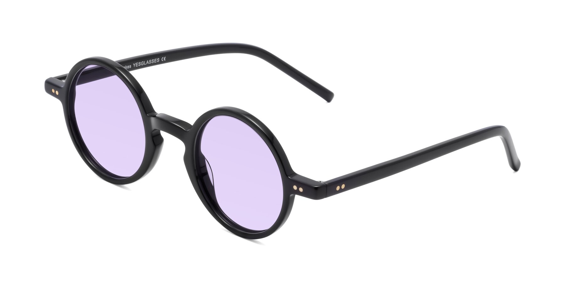 Angle of Oakes in Black with Light Purple Tinted Lenses