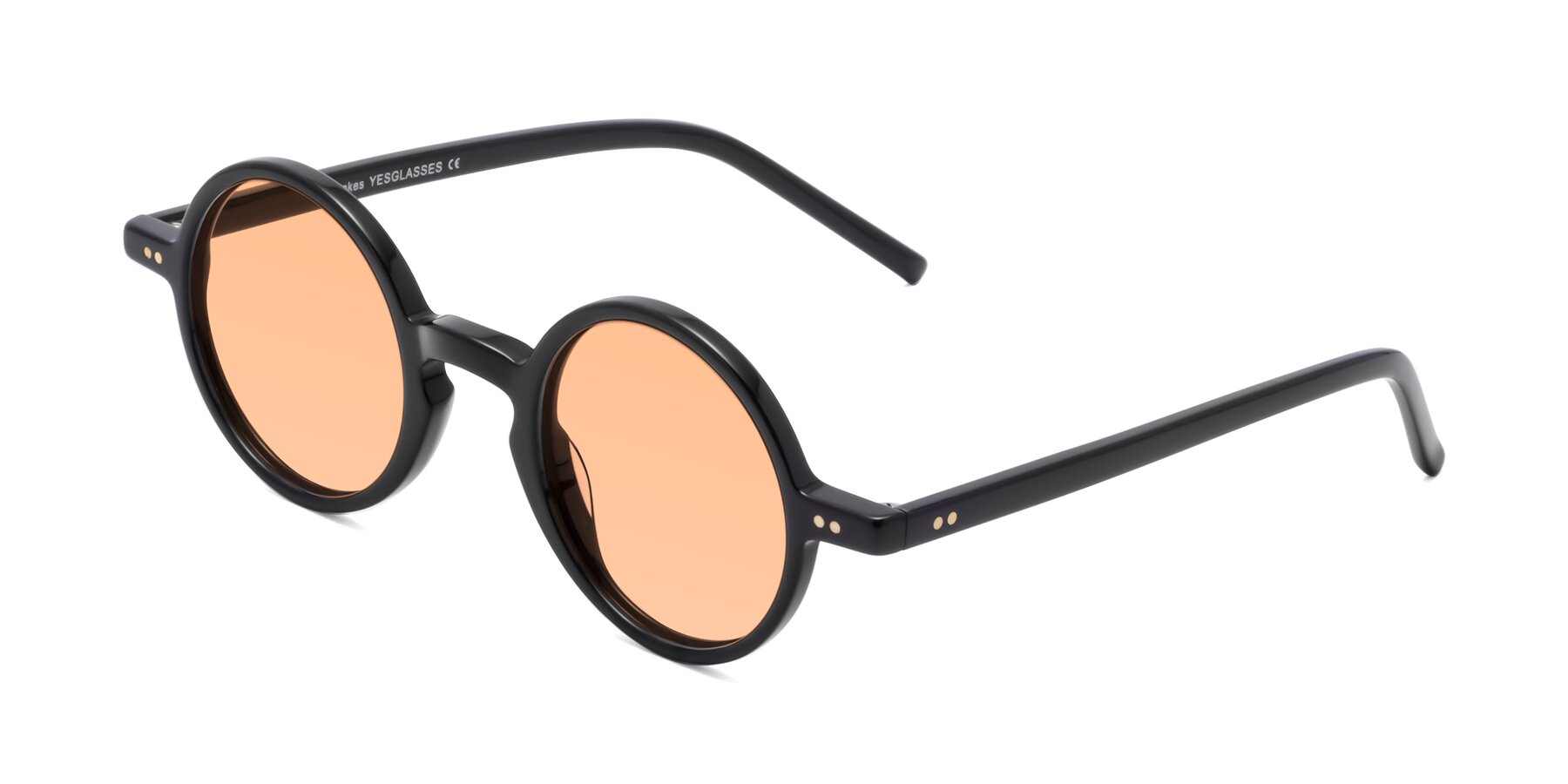 Angle of Oakes in Black with Light Orange Tinted Lenses