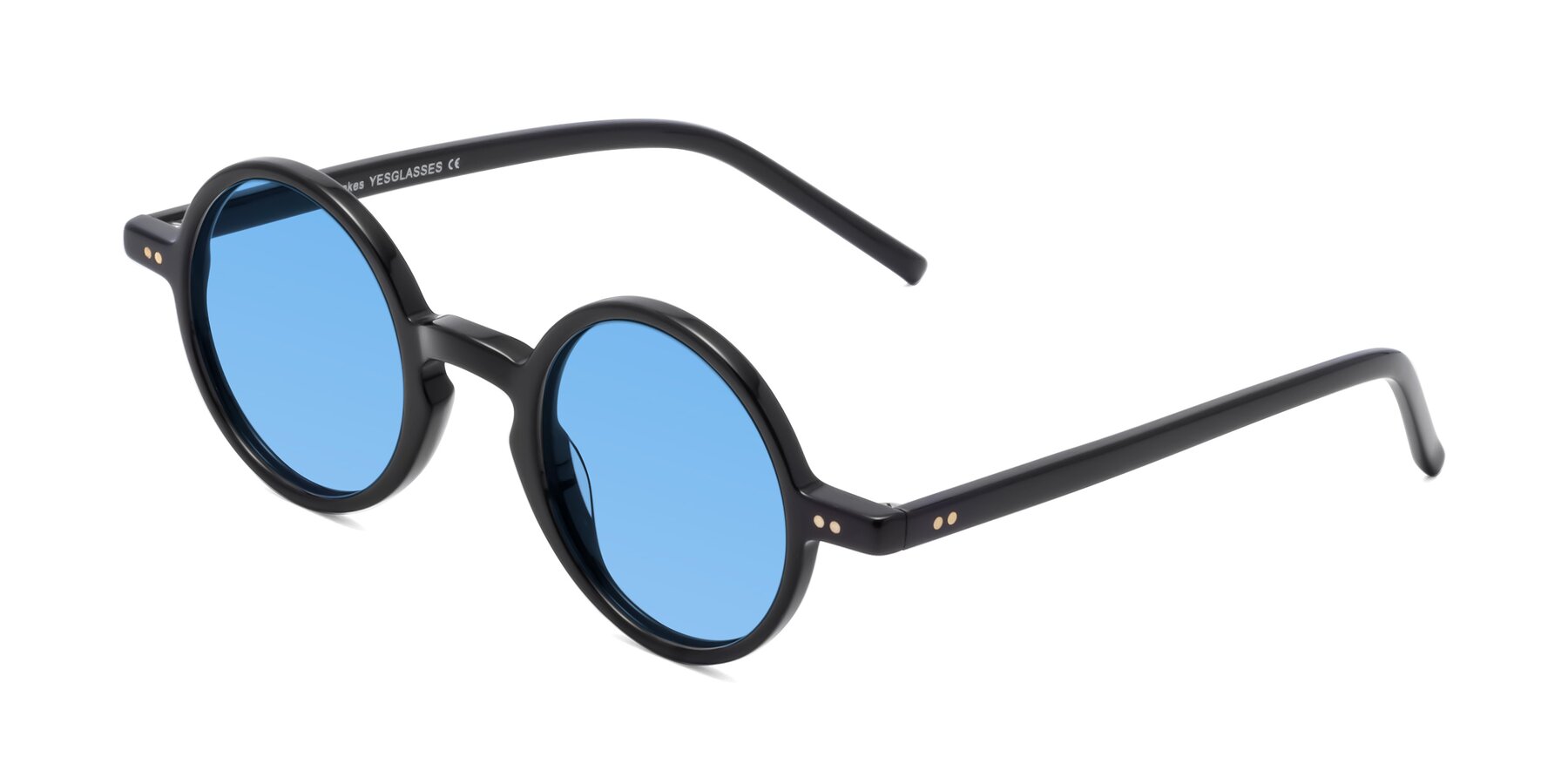 Angle of Oakes in Black with Medium Blue Tinted Lenses