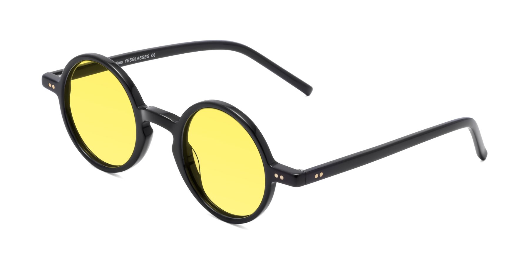 Angle of Oakes in Black with Medium Yellow Tinted Lenses