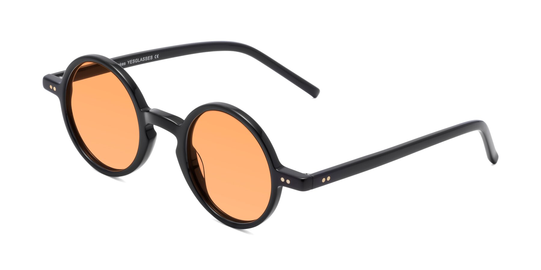 Angle of Oakes in Black with Medium Orange Tinted Lenses