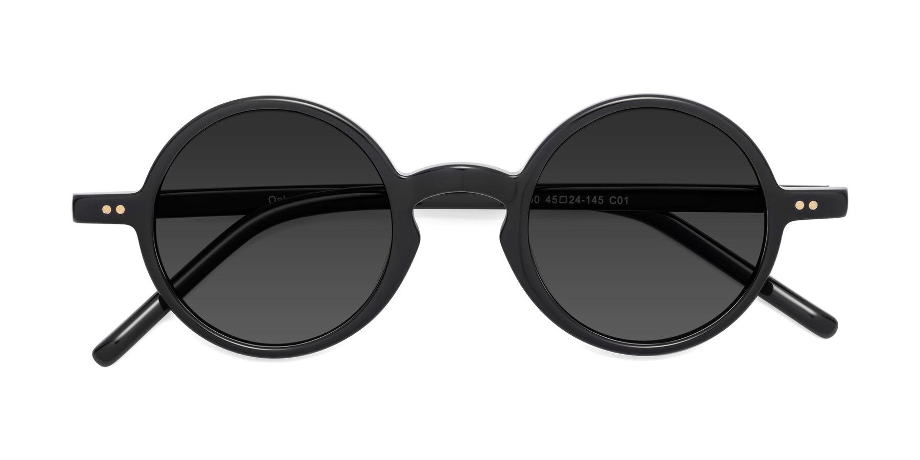 Folded Front of Oakes in Black with Gray Tinted Lenses
