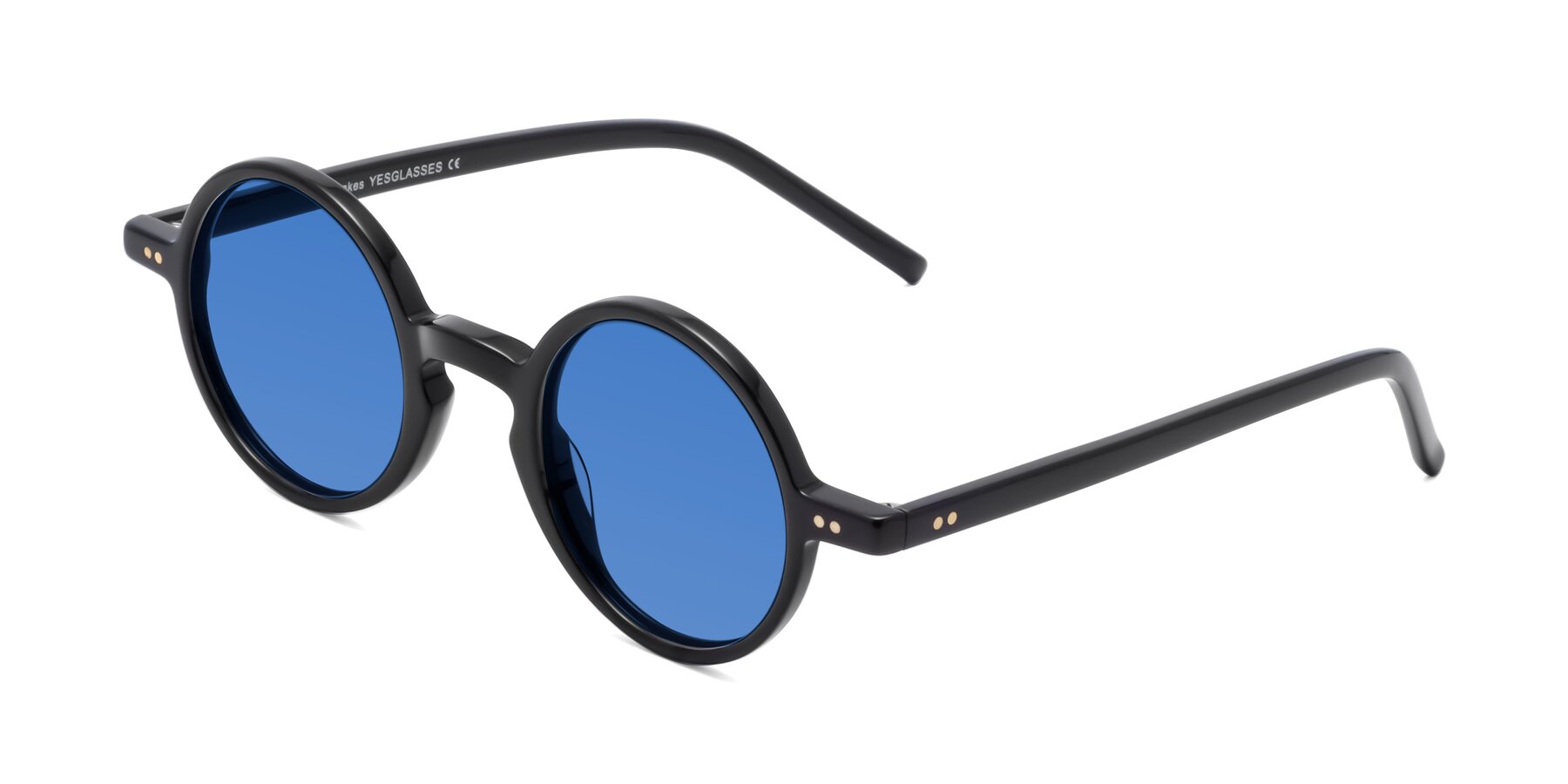 Angle of Oakes in Black with Blue Tinted Lenses