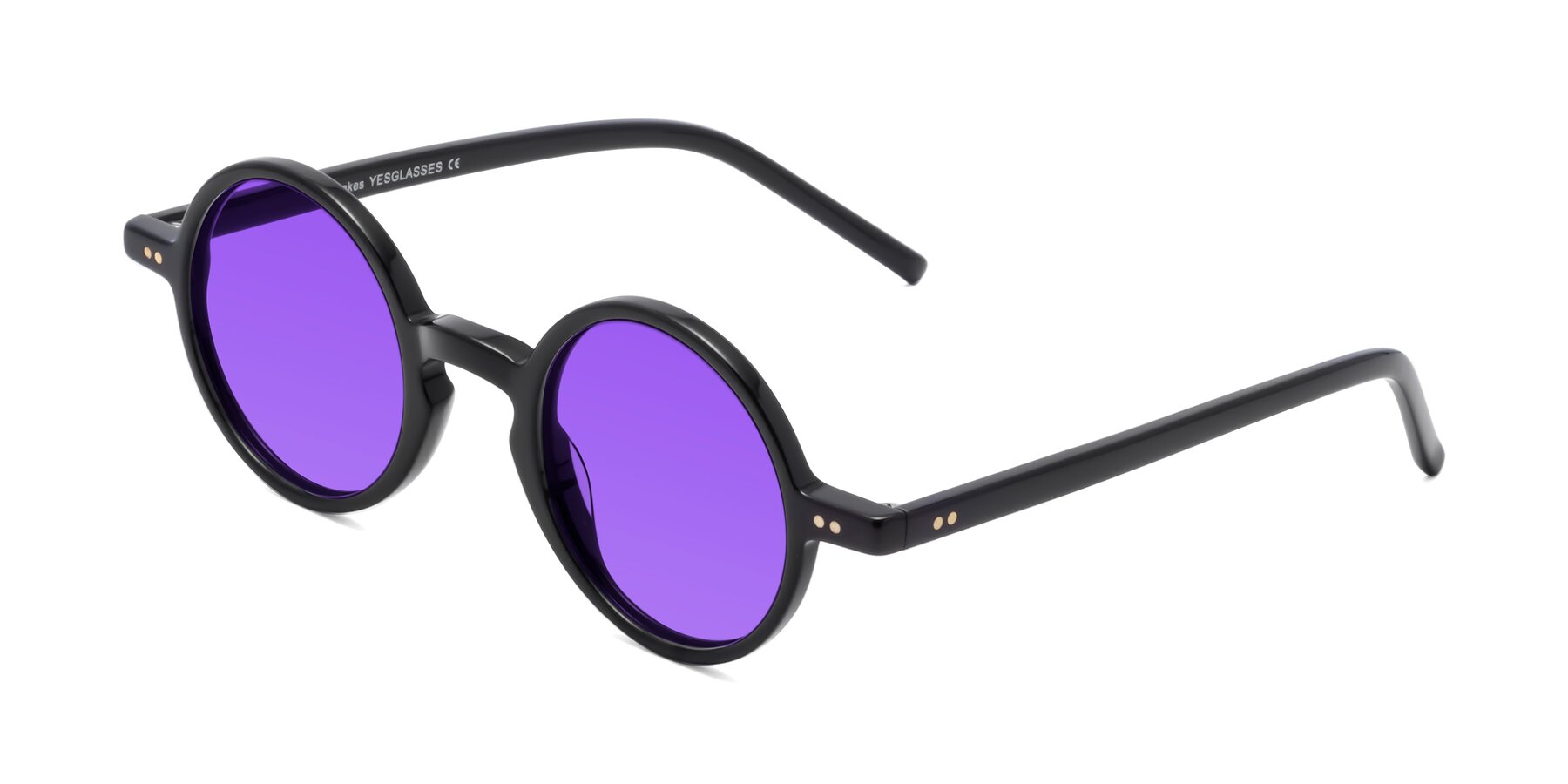 Angle of Oakes in Black with Purple Tinted Lenses