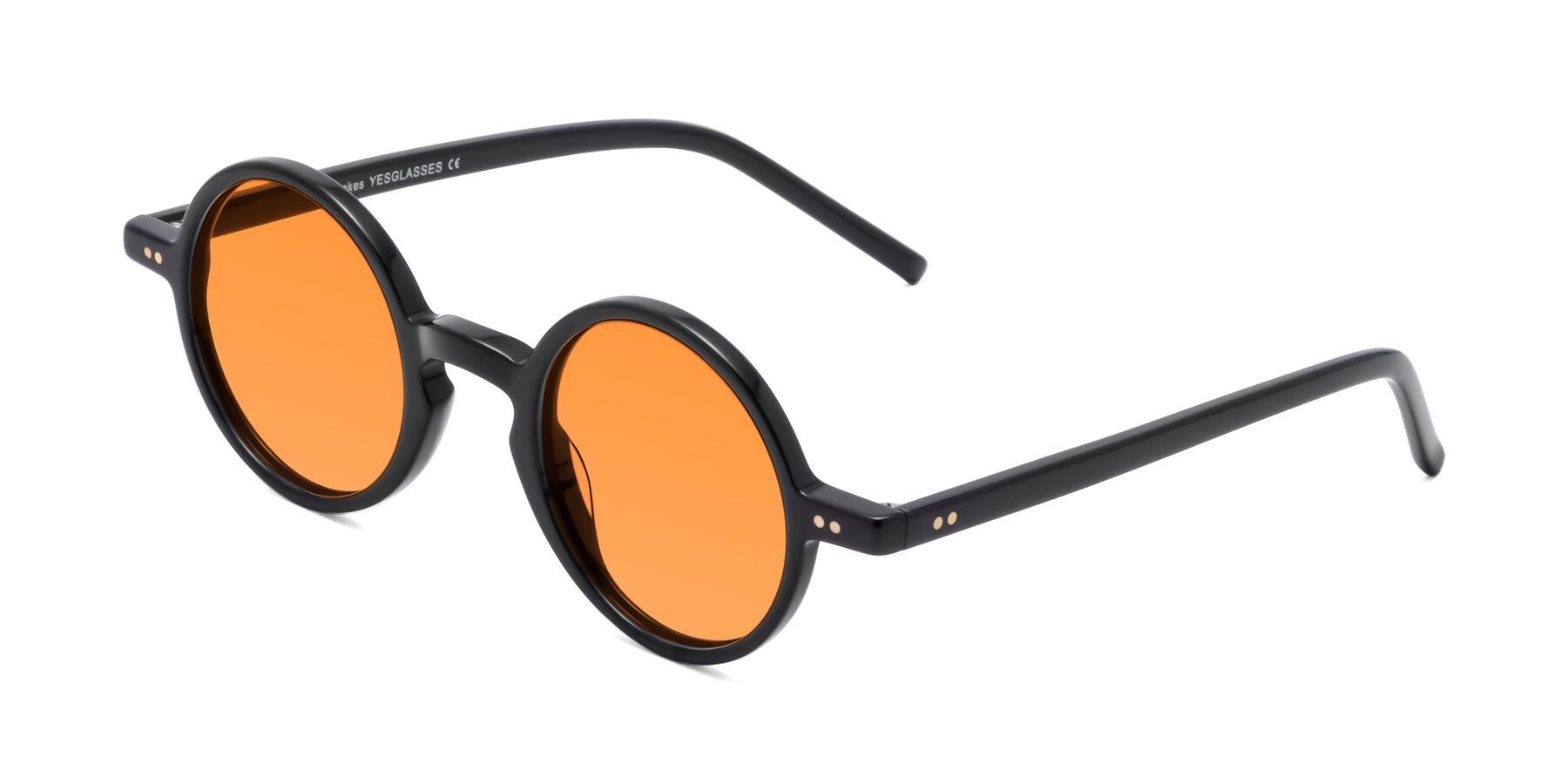 Angle of Oakes in Black with Orange Tinted Lenses