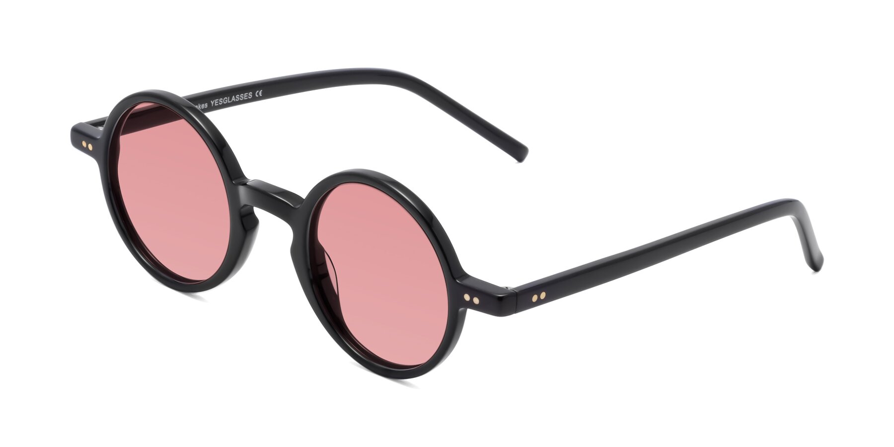 Angle of Oakes in Black with Medium Garnet Tinted Lenses