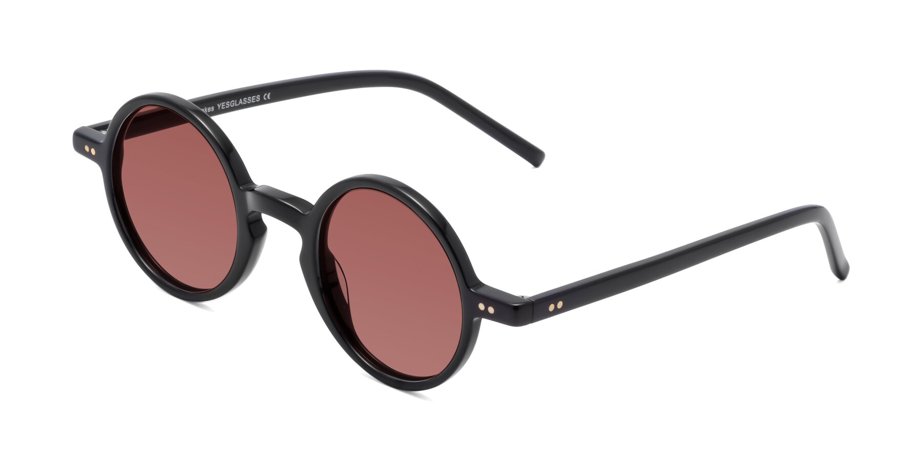 Angle of Oakes in Black with Garnet Tinted Lenses