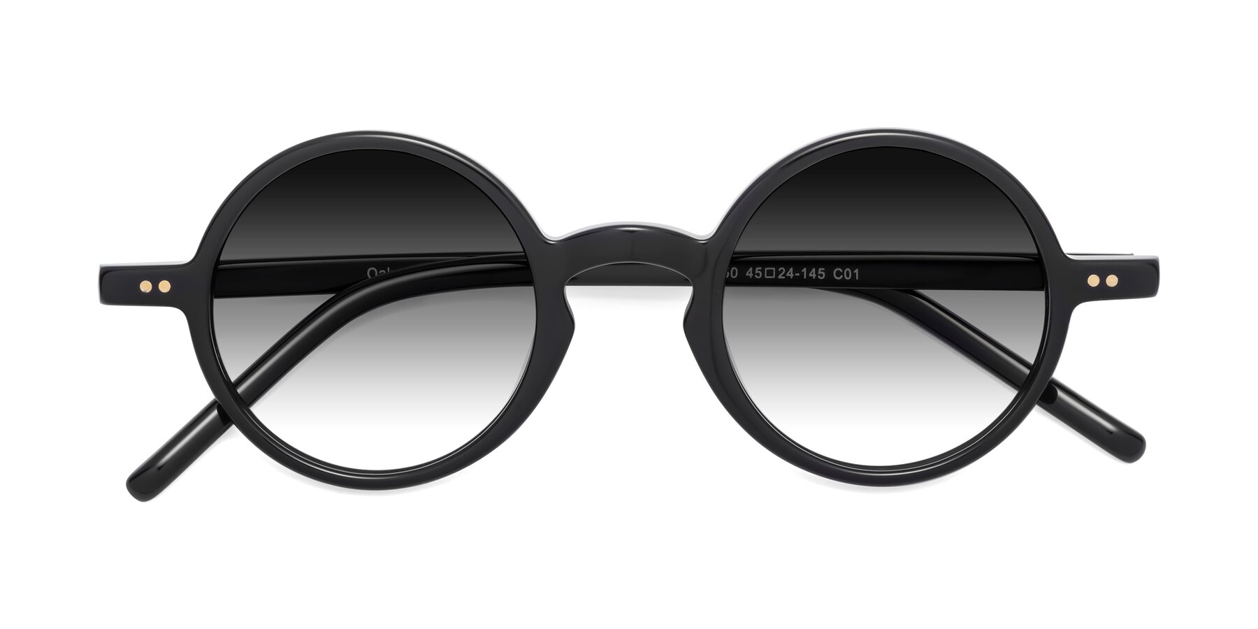 Folded Front of Oakes in Black with Gray Gradient Lenses