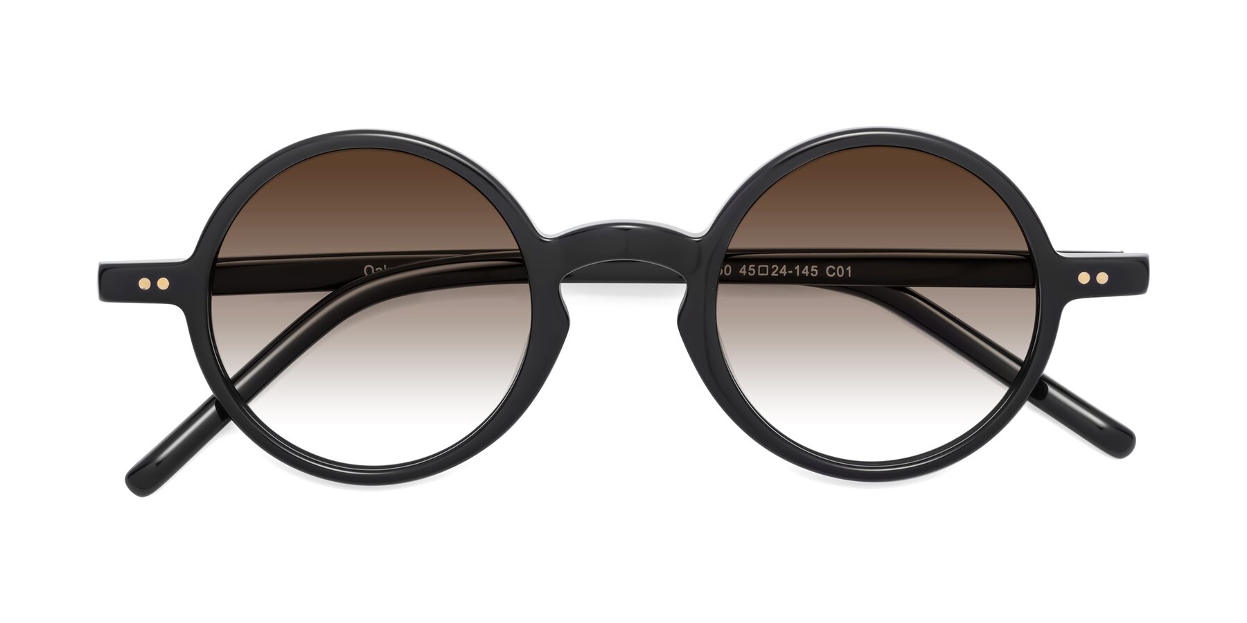 Folded Front of Oakes in Black with Brown Gradient Lenses