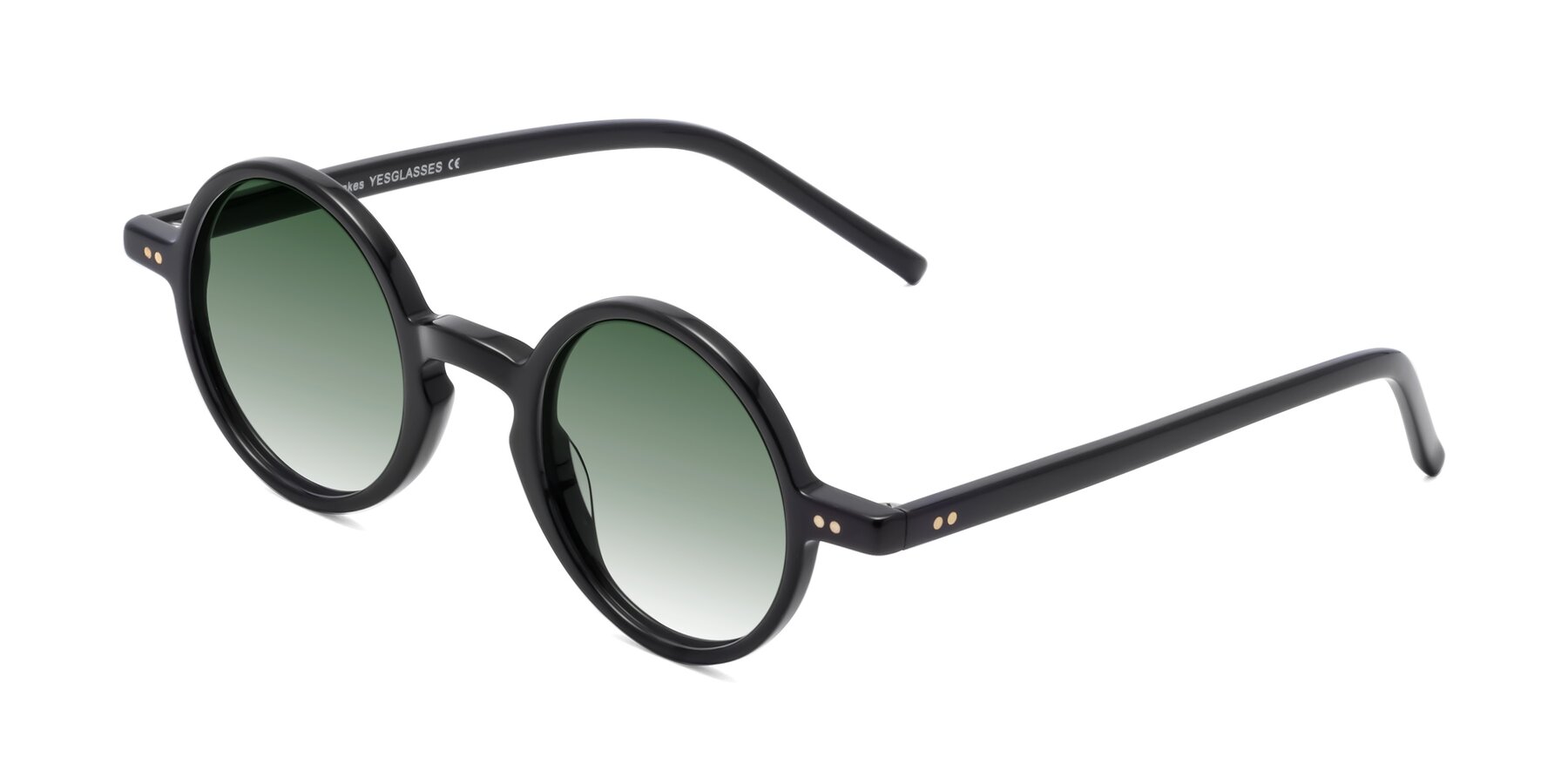 Angle of Oakes in Black with Green Gradient Lenses