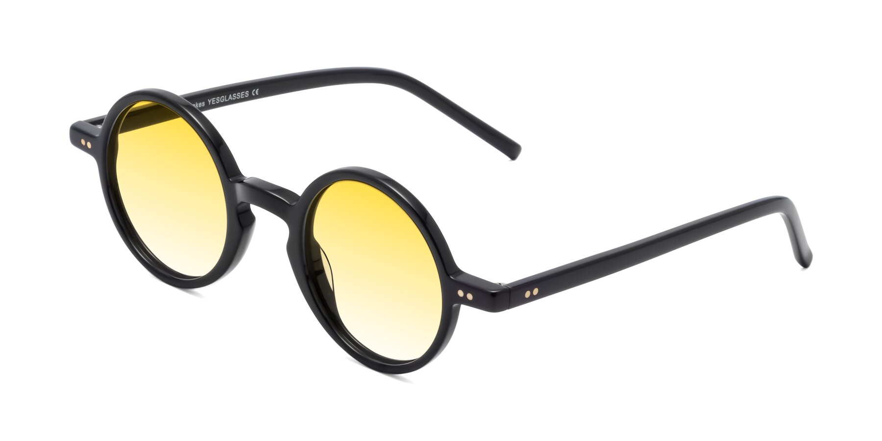 Angle of Oakes in Black with Yellow Gradient Lenses