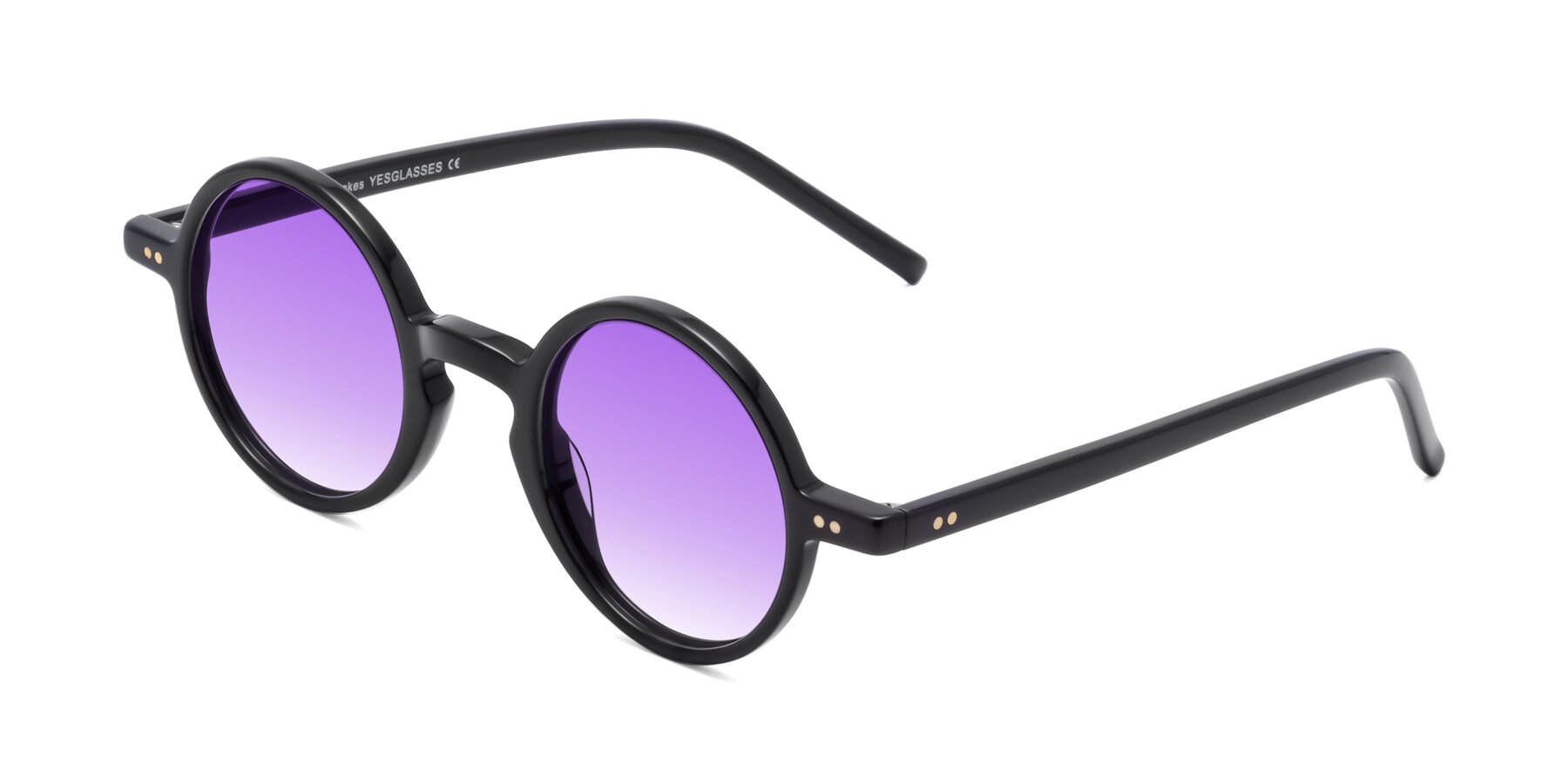 Angle of Oakes in Black with Purple Gradient Lenses