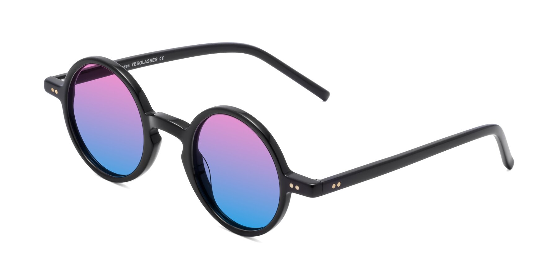 Angle of Oakes in Black with Pink / Blue Gradient Lenses