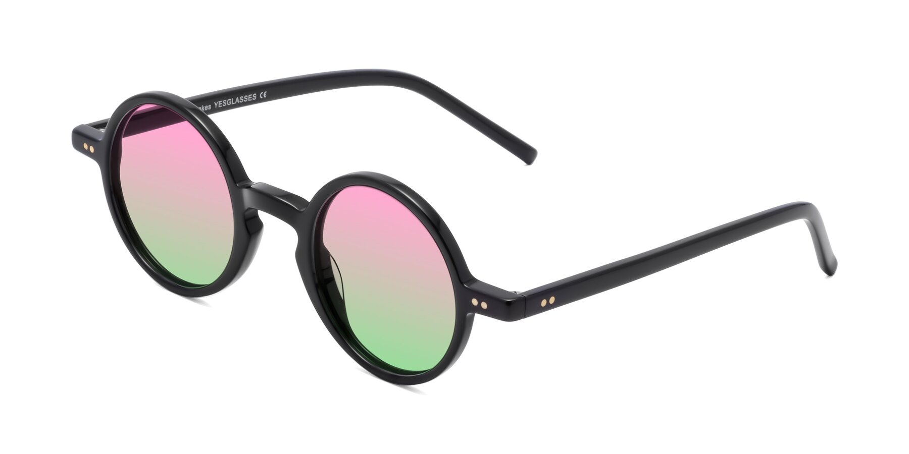 Angle of Oakes in Black with Pink / Green Gradient Lenses
