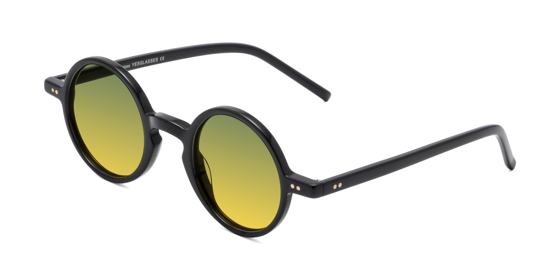 Angle of Oakes in Black with Green / Yellow Gradient Lenses
