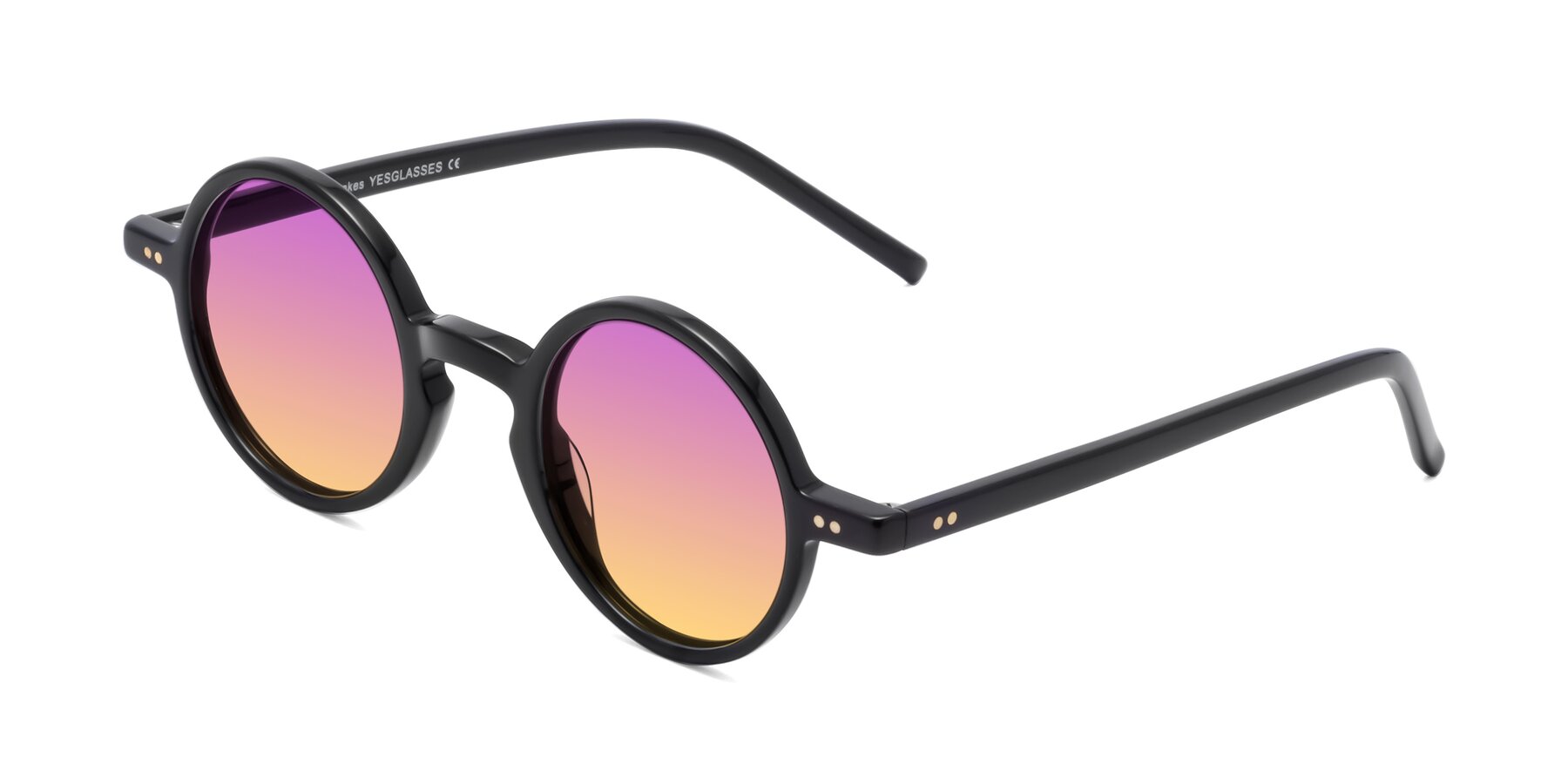 Angle of Oakes in Black with Purple / Yellow Gradient Lenses