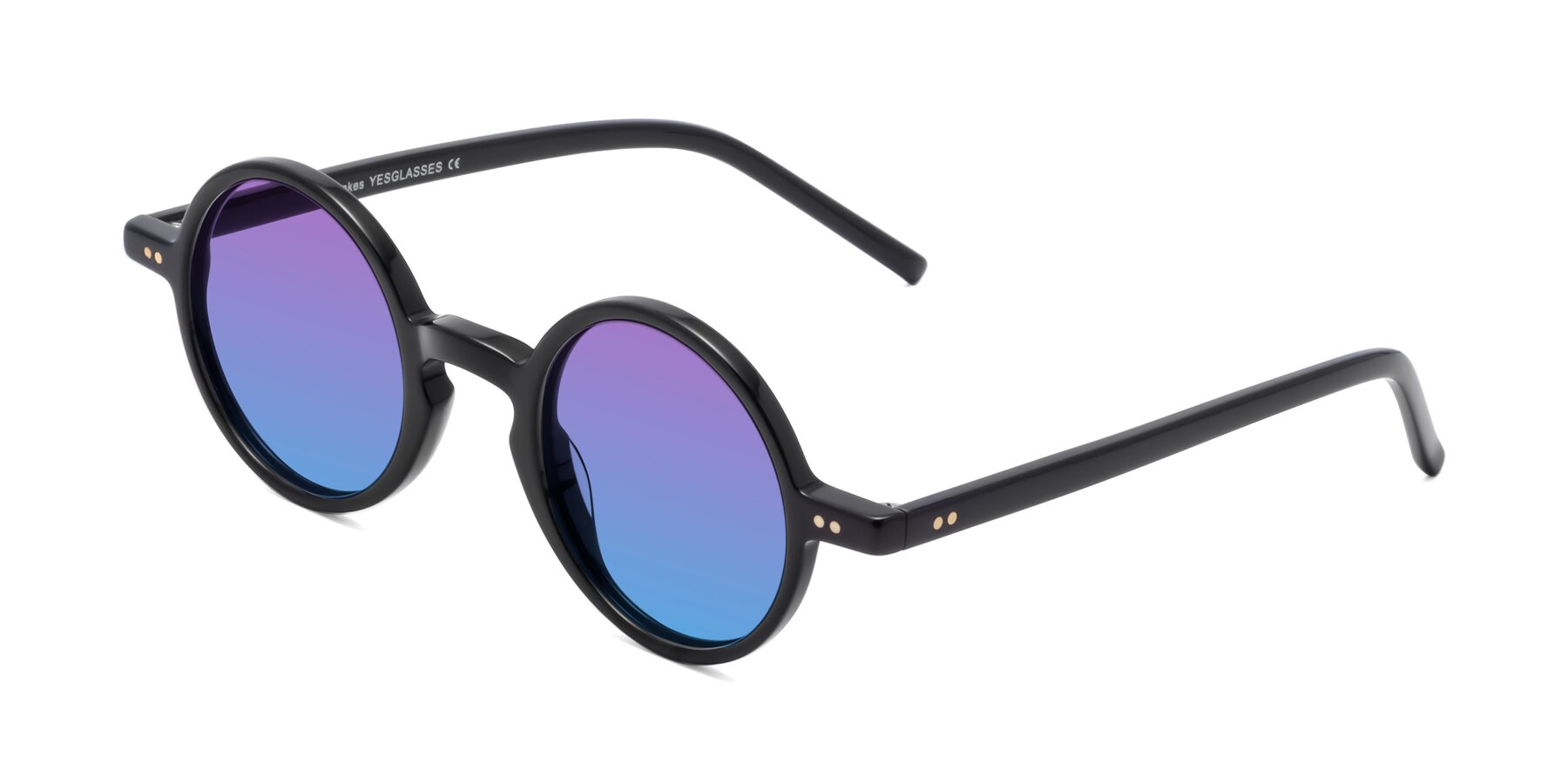 Angle of Oakes in Black with Purple / Blue Gradient Lenses