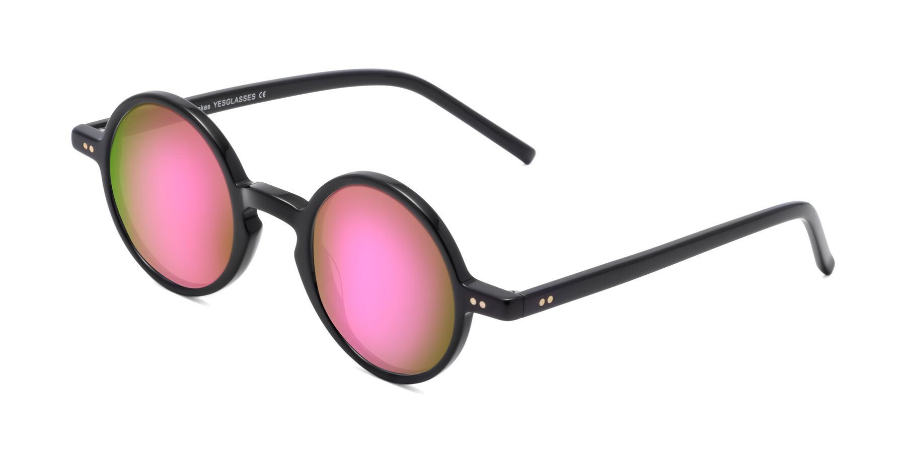 Angle of Oakes in Black with Pink Mirrored Lenses
