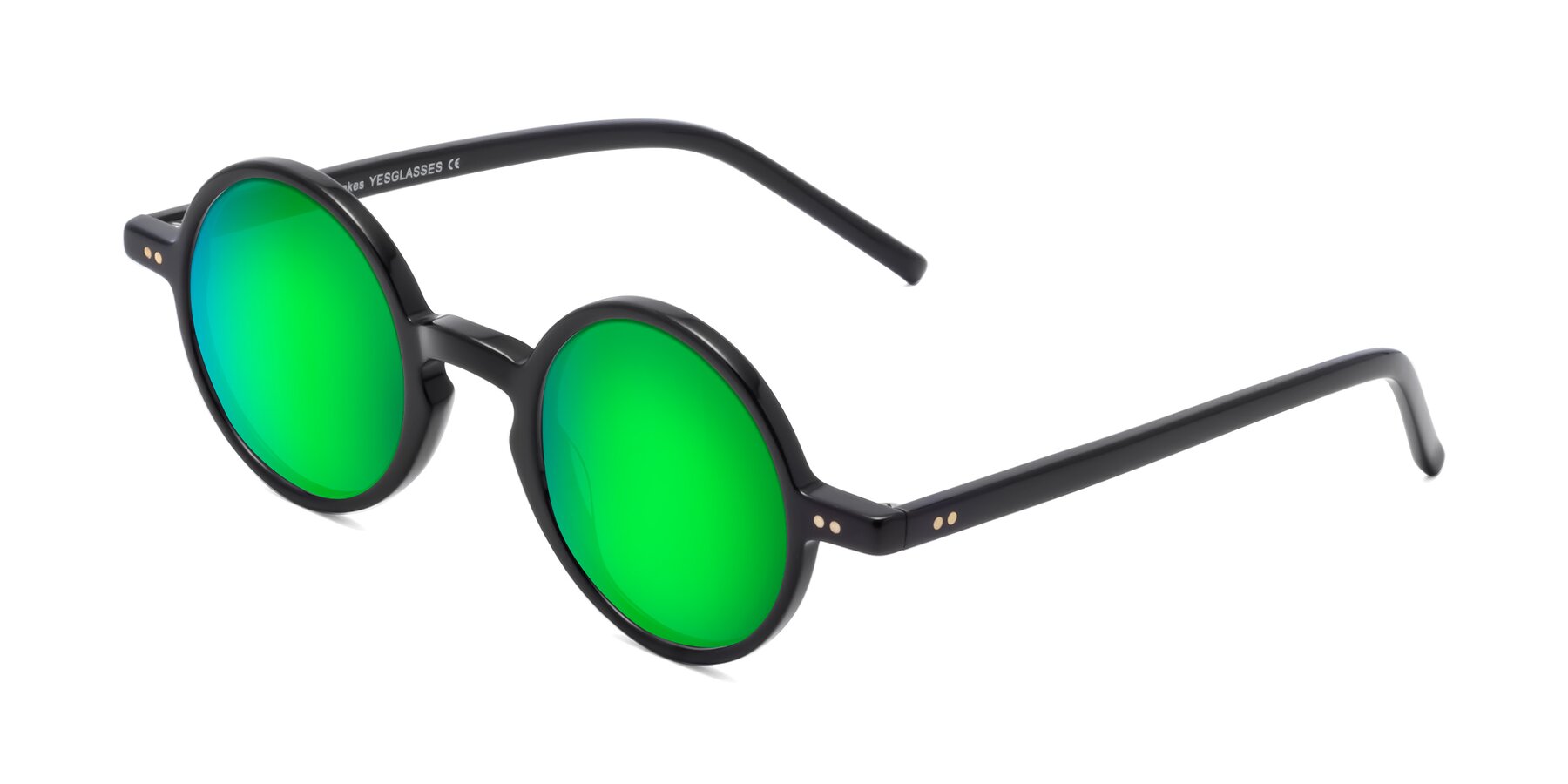Angle of Oakes in Black with Green Mirrored Lenses