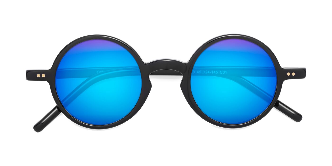 Oakes - Black Flash Mirrored Sunglasses