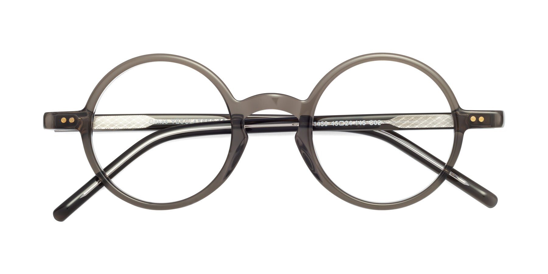 Folded Front of Oakes in Ash Gray with Clear Eyeglass Lenses