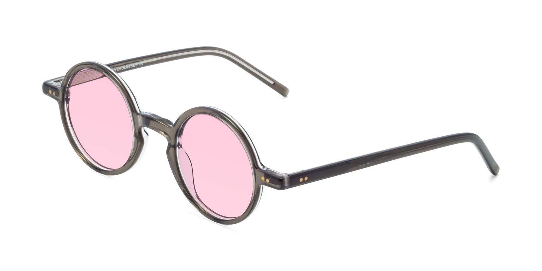 Angle of Oakes in Ash Gray with Light Pink Tinted Lenses