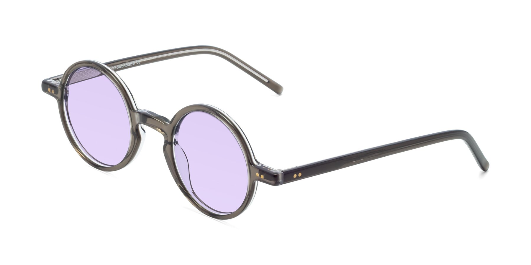 Angle of Oakes in Ash Gray with Light Purple Tinted Lenses
