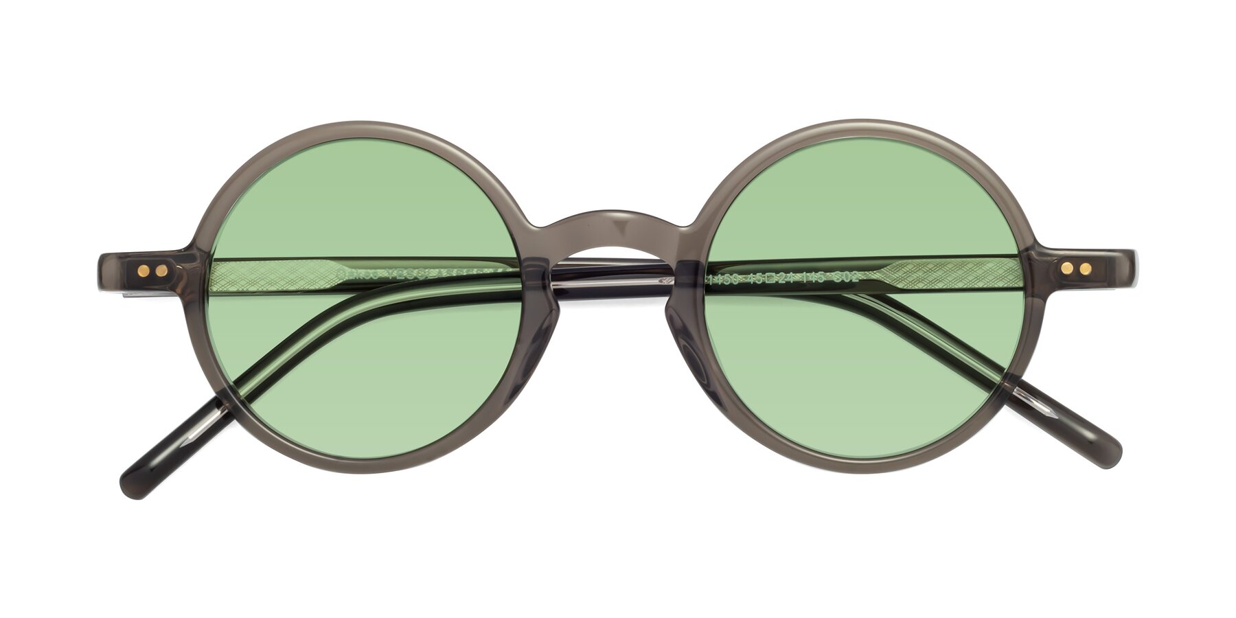 Folded Front of Oakes in Brownish Gray with Medium Green Tinted Lenses