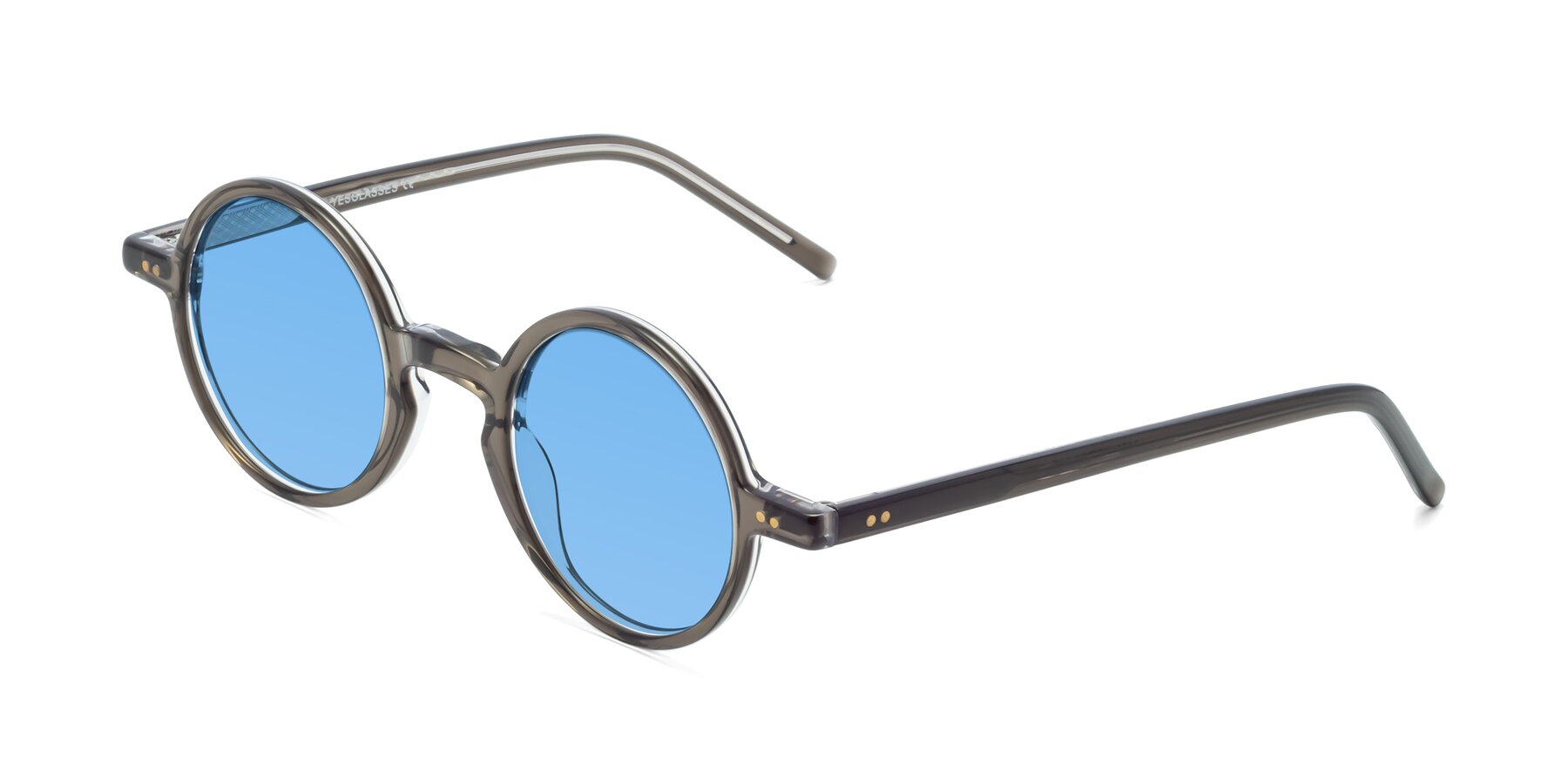 Angle of Oakes in Ash Gray with Medium Blue Tinted Lenses