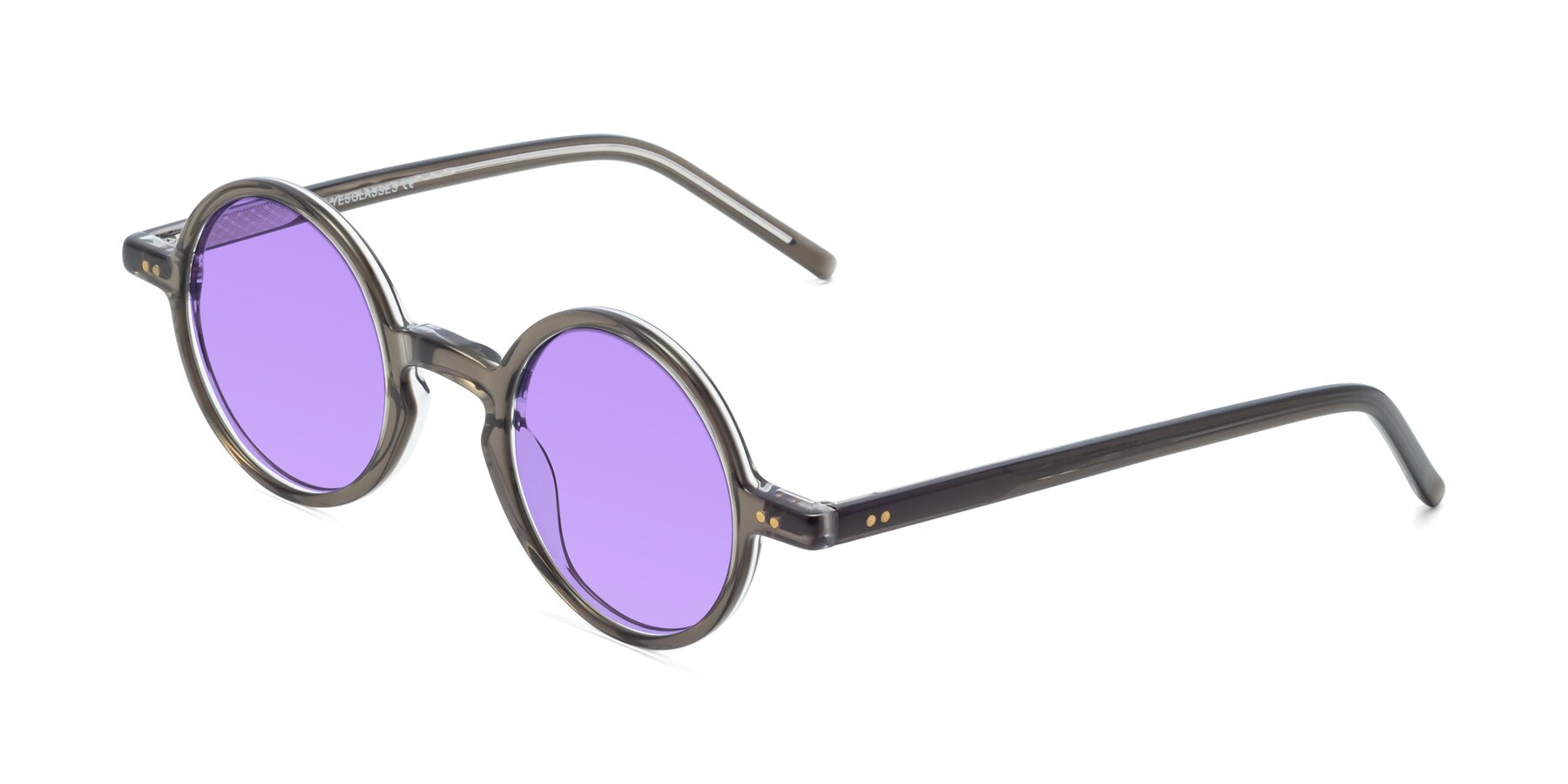 Angle of Oakes in Ash Gray with Medium Purple Tinted Lenses