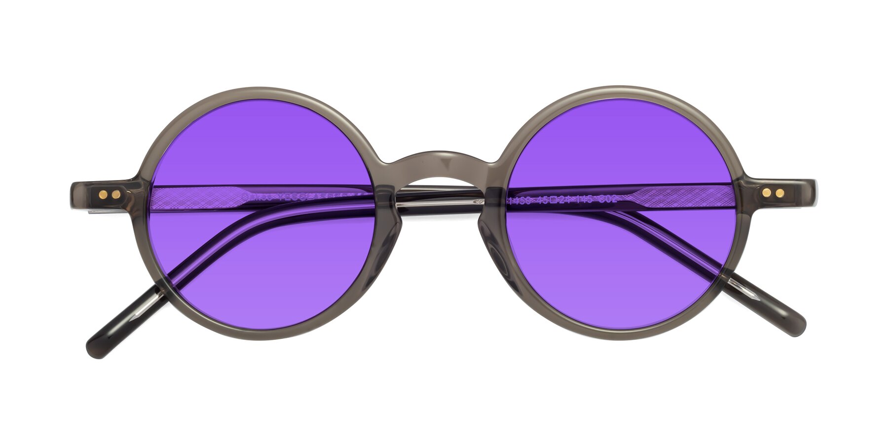 Folded Front of Oakes in Brownish Gray with Purple Tinted Lenses
