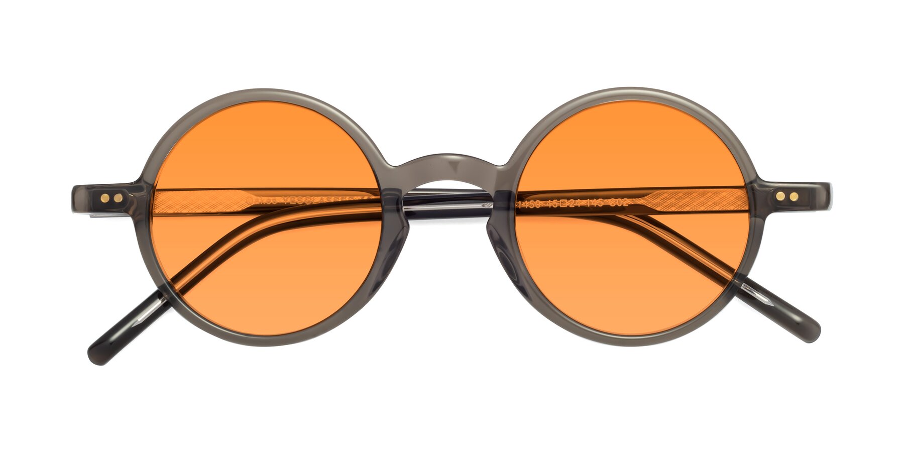 Folded Front of Oakes in Ash Gray with Orange Tinted Lenses