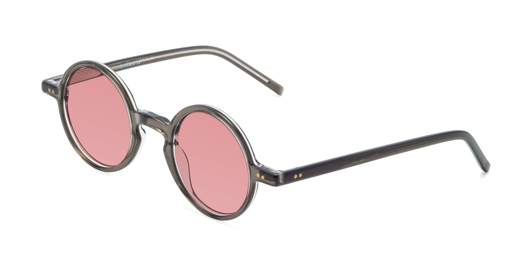 Angle of Oakes in Ash Gray with Medium Garnet Tinted Lenses