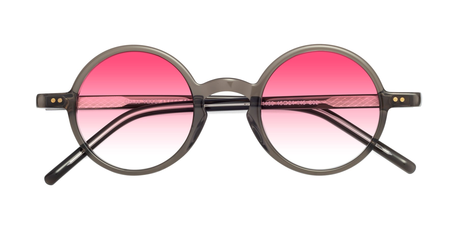Folded Front of Oakes in Ash Gray with Pink Gradient Lenses