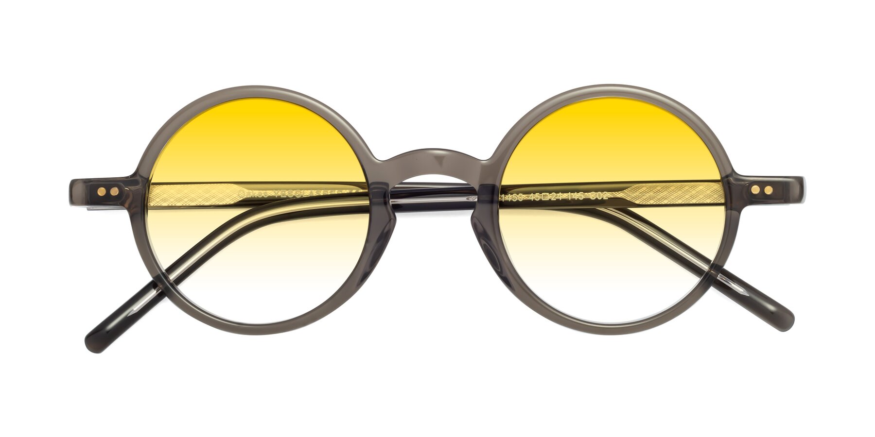 Folded Front of Oakes in Ash Gray with Yellow Gradient Lenses