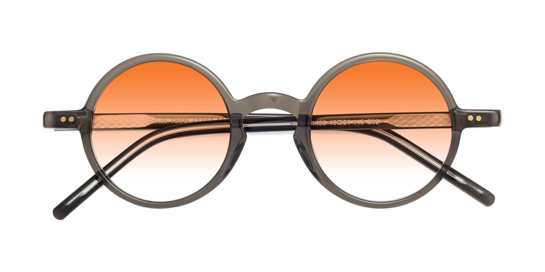 Folded Front of Oakes in Ash Gray with Orange Gradient Lenses