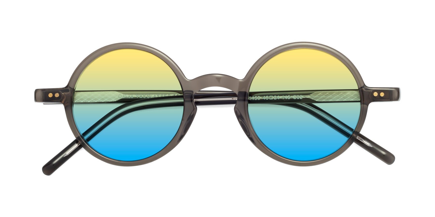 Folded Front of Oakes in Brownish Gray with Yellow / Blue Gradient Lenses